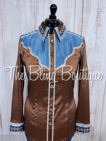 Chocolate & Cornflower Blue Day Shirt Set (Large)