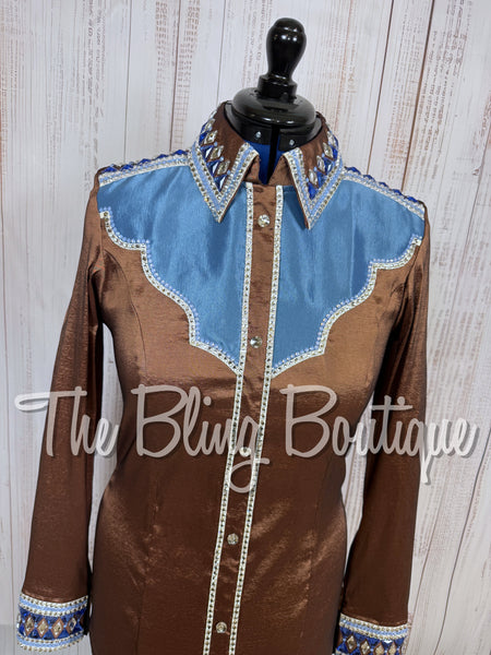 Chocolate & Cornflower Blue Day Shirt Set (Large)