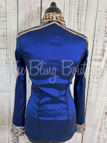 Dark Blue, Periwinkle, Rust & Tan Day Shirt Set (S)