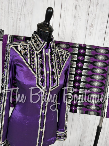 Purple, Grey, Black & White Day Shirt Set (Small)