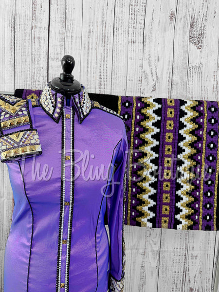 Light Purple & Gold Day Shirt Set (L)