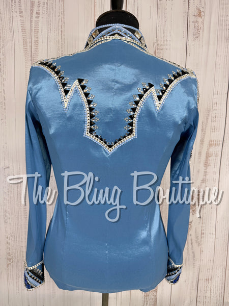 Cornflower Blue, Black & Grey Day Shirt Set (XL)