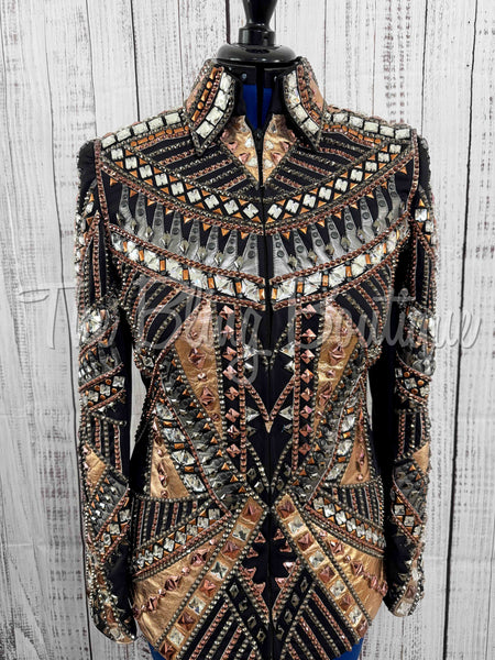 RE-ORDER Black, Rose Gold & Gunmetal Showmanship Jacket (Choose Your Size)