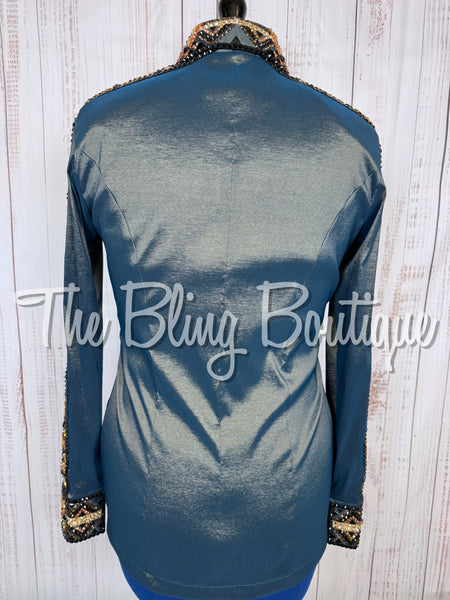 Smokey Blue, Copper, & Black Day Shirt Set (Large)