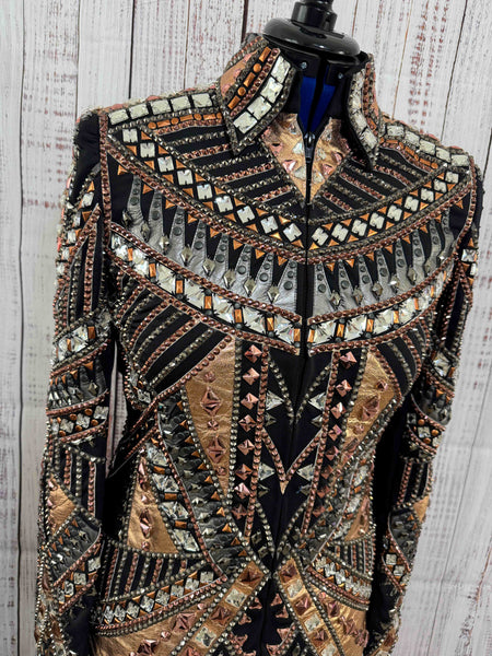 RE-ORDER Black, Rose Gold & Gunmetal Showmanship Jacket (Choose Your Size)