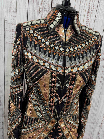 RE-ORDER Black, Rose Gold & Gunmetal Showmanship Jacket (Choose Your Size)