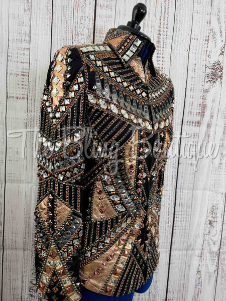 RE-ORDER Black, Rose Gold & Gunmetal Showmanship Jacket (Choose Your Size)