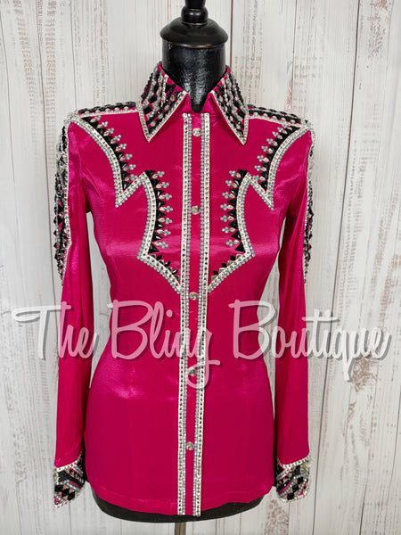 Hot Pink, Grey, Black & White Day Shirt Set (Small)
