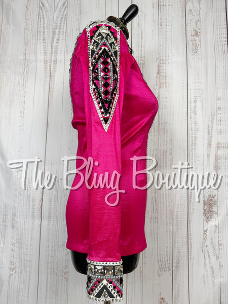 Hot Pink, Grey, Black & White Day Shirt Set (Small)