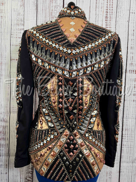 RE-ORDER Black, Rose Gold & Gunmetal Showmanship Jacket (Choose Your Size)
