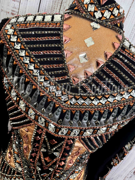 RE-ORDER Black, Rose Gold & Gunmetal Showmanship Jacket (Choose Your Size)
