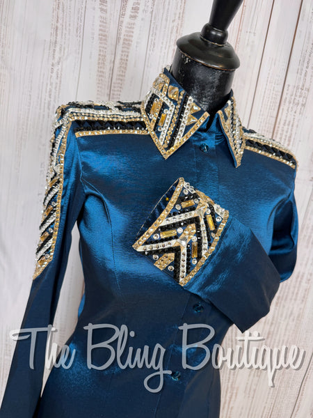 Ocean Blue, Tan & Black Day Shirt Set (XS/S)