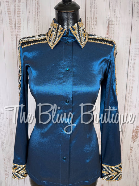 Ocean Blue, Tan & Black Day Shirt Set (XS/S)