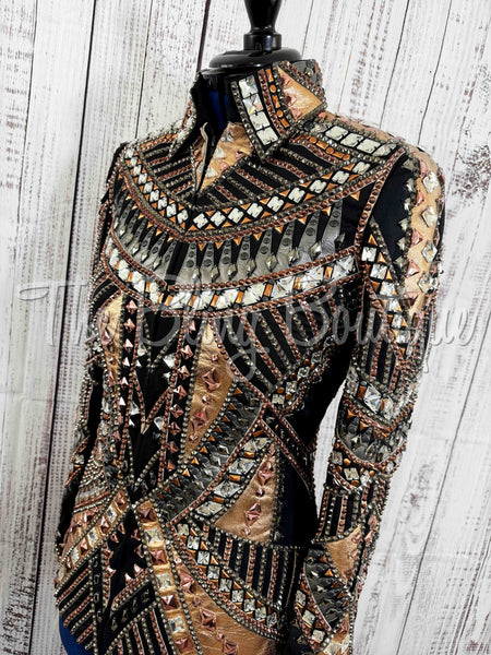RE-ORDER Black, Rose Gold & Gunmetal Showmanship Jacket (Choose Your Size)