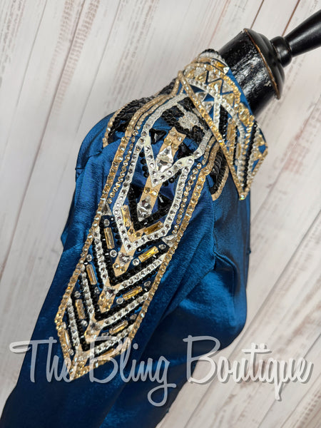Ocean Blue, Tan & Black Day Shirt Set (XS/S)