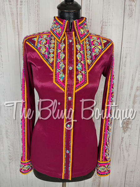 Raspberry, Fuchsia, Hot Pink & Orange Day Shirt Set (Small)