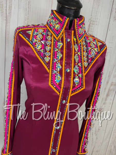 Raspberry, Fuchsia, Hot Pink & Orange Day Shirt Set (Small)