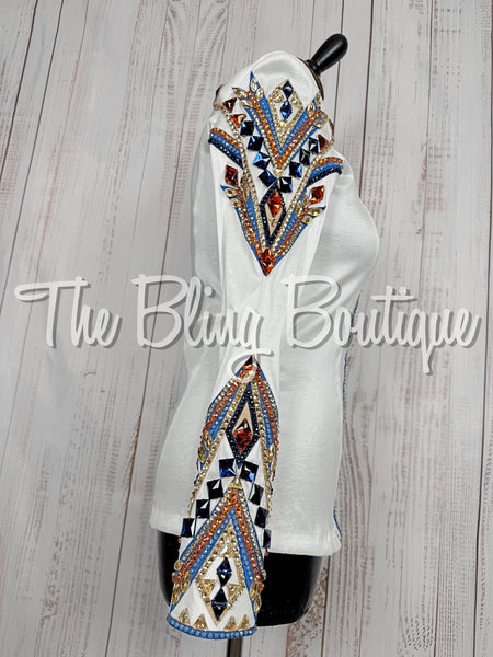 White, Cornflower Blue, Copper & Tan Day Shirt Set (XS/S)