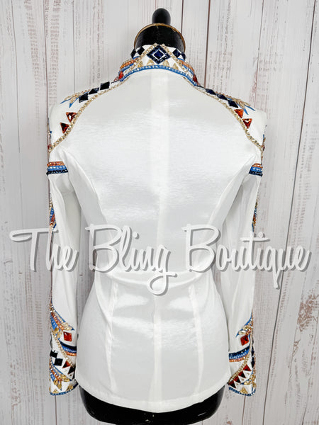 White, Cornflower Blue, Copper & Tan Day Shirt Set (XS/S)