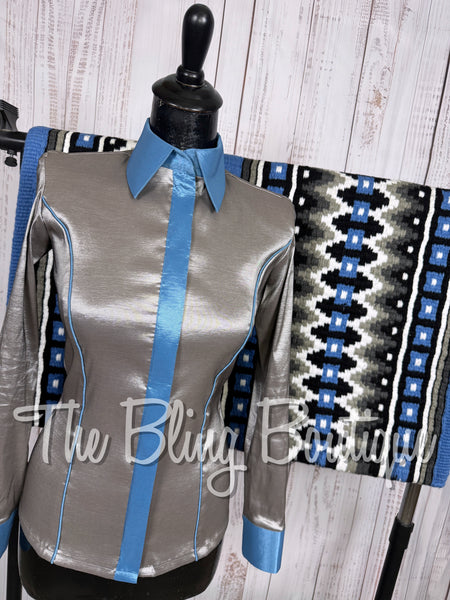 Grey & Cornflower Blue Two Toned Day Shirt Set (XS/S)