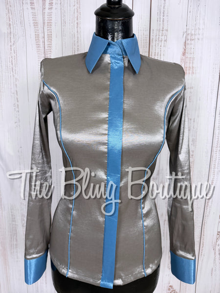 Grey & Cornflower Blue Two Toned Day Shirt Set (XS/S)