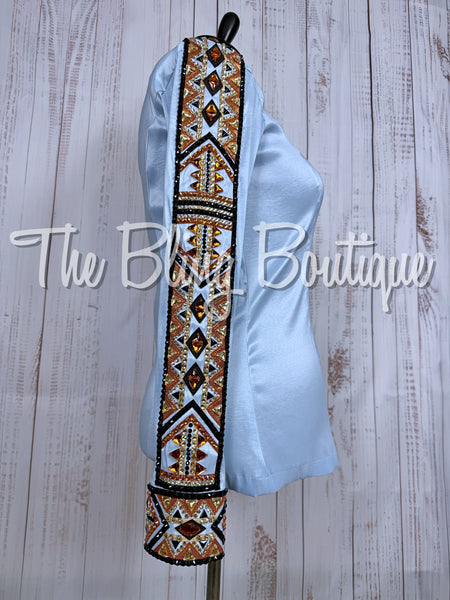 Ice Blue, Copper, Black & Tan Day Shirt Set (XL)
