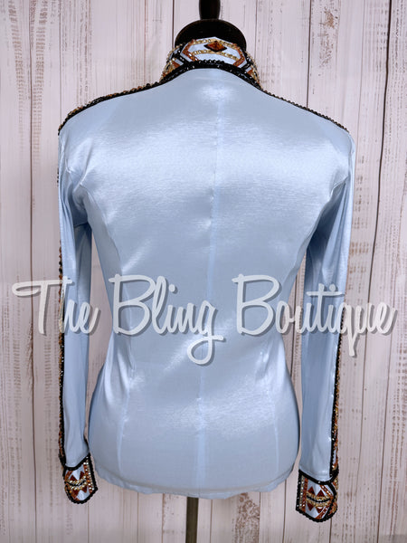 Ice Blue, Copper, Black & Tan Day Shirt Set (XL)