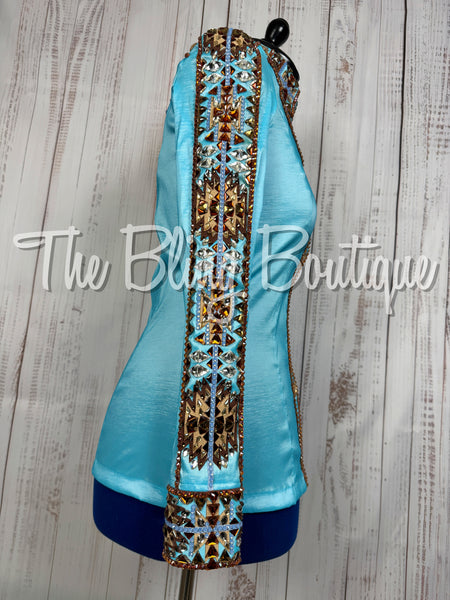 Turquoise, Copper, Brown & Tan Aztec Day Shirt Set (Large)