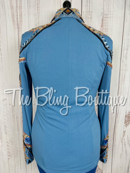 RE-ORDER Cornflower Blue, Copper, Tan & Black Day Shirt Set (Choose Your Size) (Copy)