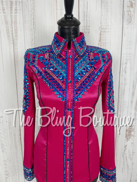 Hot Pink, Turquoise & Blue Day Shirt Set (Small)