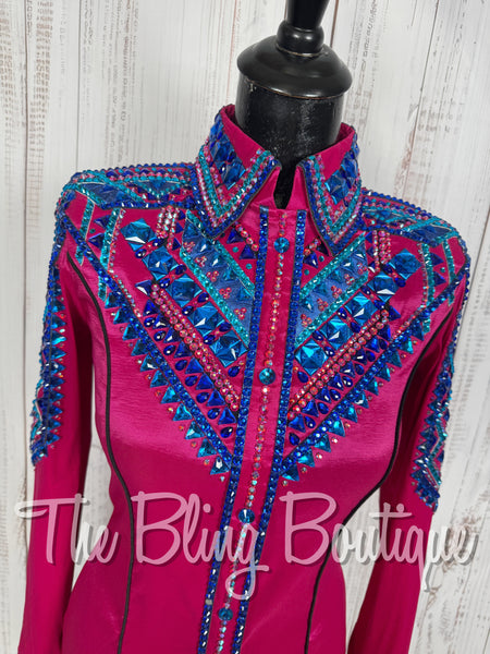 Hot Pink, Turquoise & Blue Day Shirt Set (Small)