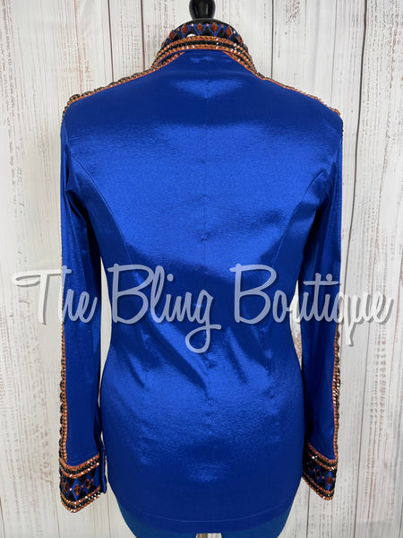 Royal Blue, Copper & Black Day Shirt Set (Large)