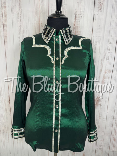 Emerald Green, Black, Grey & White Day Shirt Set (XL)