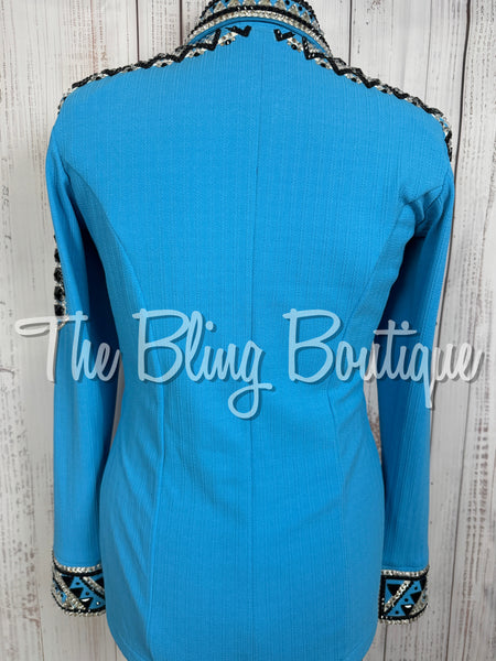 Turquoise, Black, Silver & White Day Shirt Set (Large)