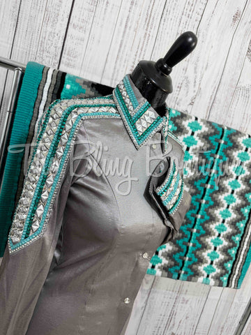 Grey, Teal & Mint Day Shirt Set (S)