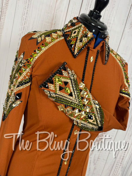 Rust, Olive Green, Tan & Black Day Shirt Set (Large)