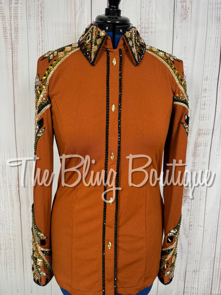 Rust, Olive Green, Tan & Black Day Shirt Set (Large)