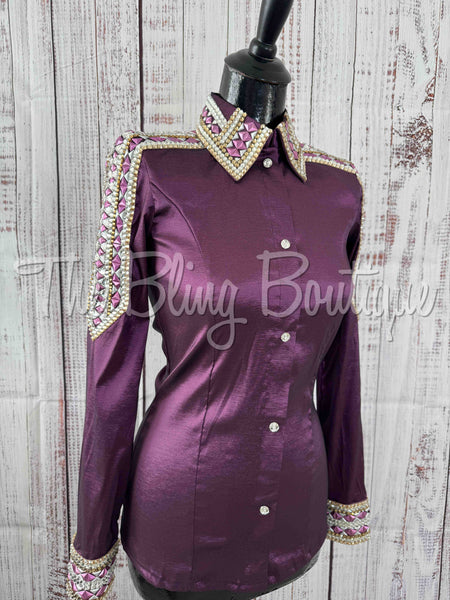 Aubergine, Plum & Tan Day Shirt Set (S)