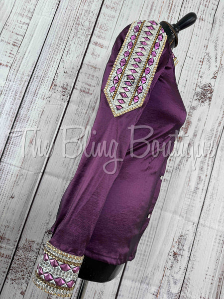 Aubergine, Plum & Tan Day Shirt Set (S)