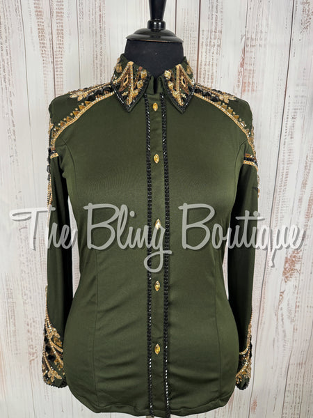 RE-ORDER Dark Olive Green, Chocolate Brown, Tan & Black Day Shirt Set (Choose Your Size)