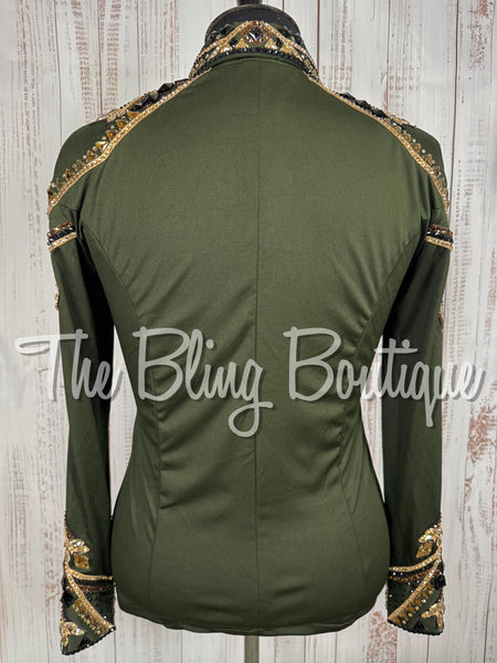 Dark Olive Green, Chocolate Brown, Tan & Black Day Shirt Set (XL)