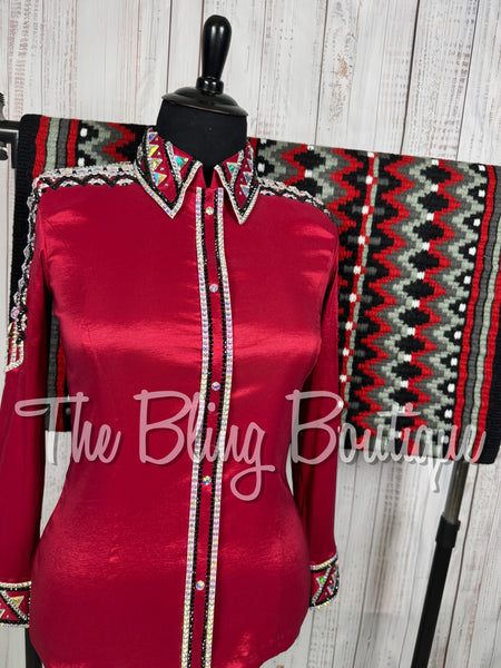 Red, Black & White Day Shirt Set (XL)