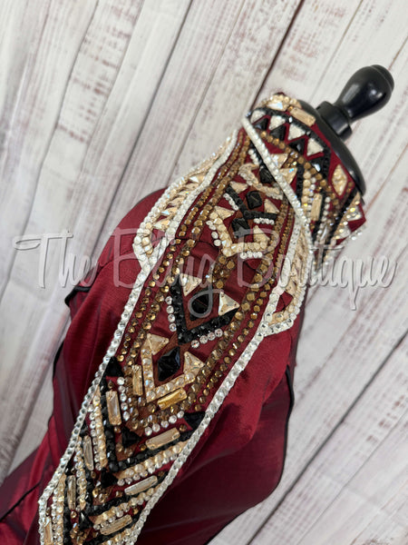 Burgundy, Tan & Black Day Shirt Set (L)