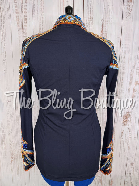 RE-ORDER Navy Blue, Cornflower Blue, Copper & Tan Day Shirt Set (Choose Your Size)