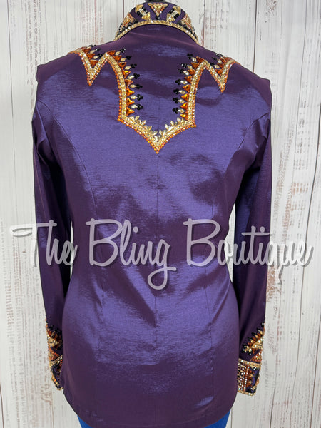Eggplant Purple, Copper, Tan & black Day Shirt Set (Large)