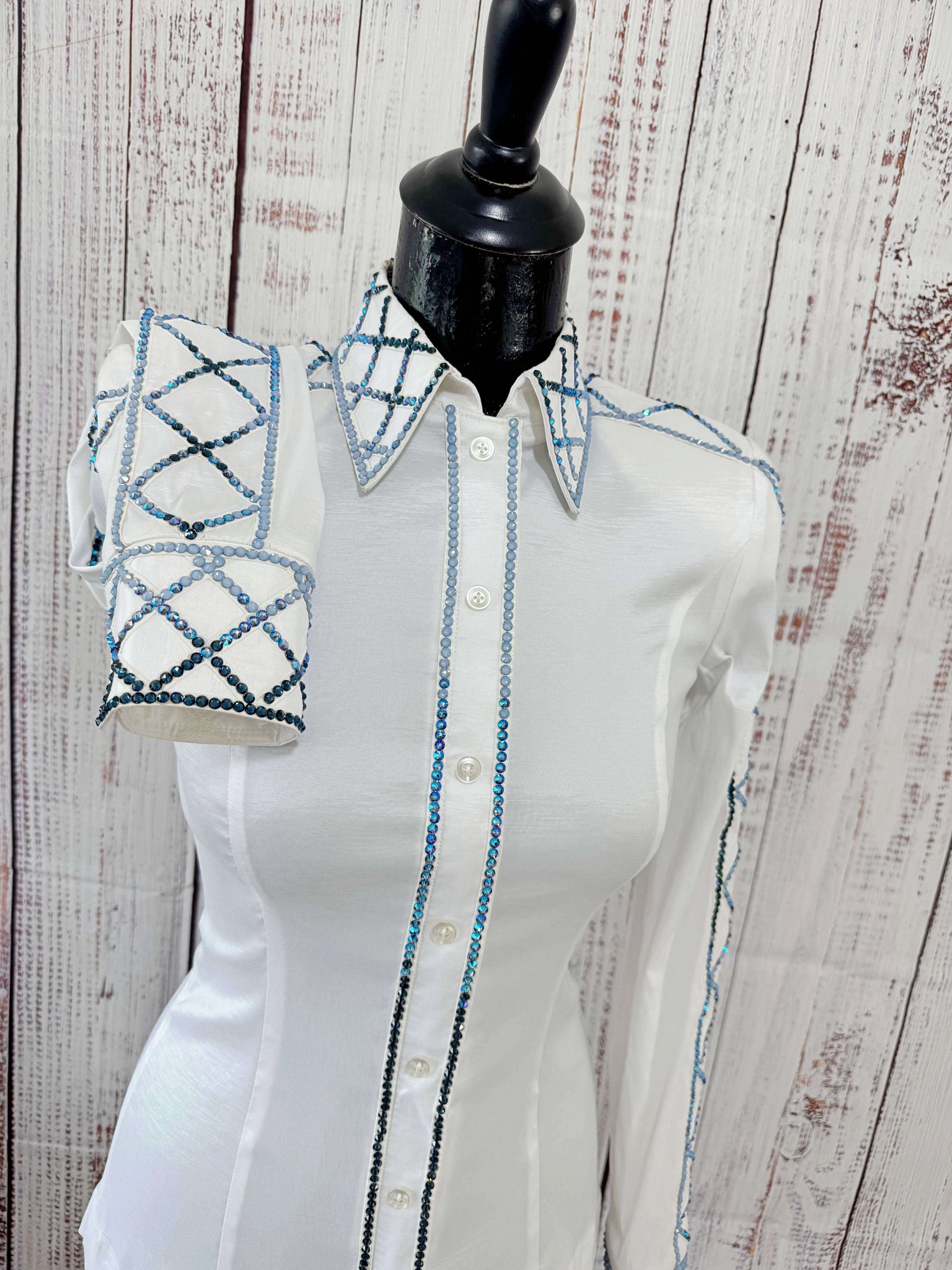 Unbridled Couture - White & Blue Ombre Day Shirt