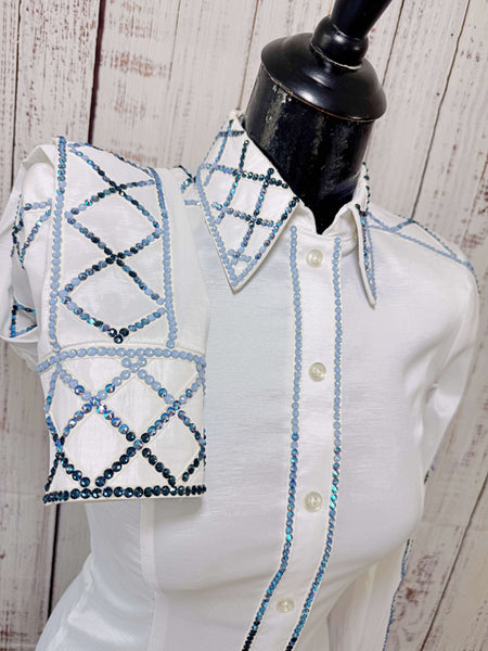 Unbridled Couture - White & Blue Ombre Day Shirt