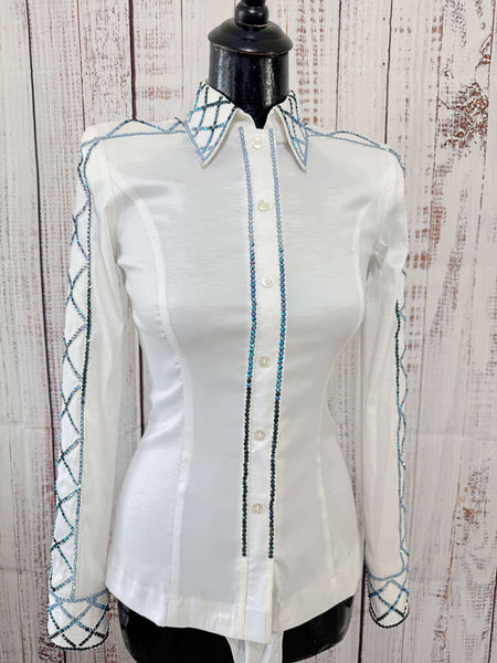 Unbridled Couture - White & Blue Ombre Day Shirt