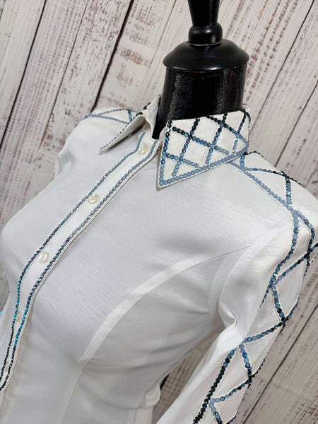 Unbridled Couture - White & Blue Ombre Day Shirt
