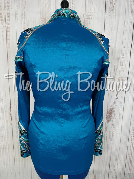 Dark Turquoise, Turquoise, Teal, Black & White Day Shirt Set (Medium)